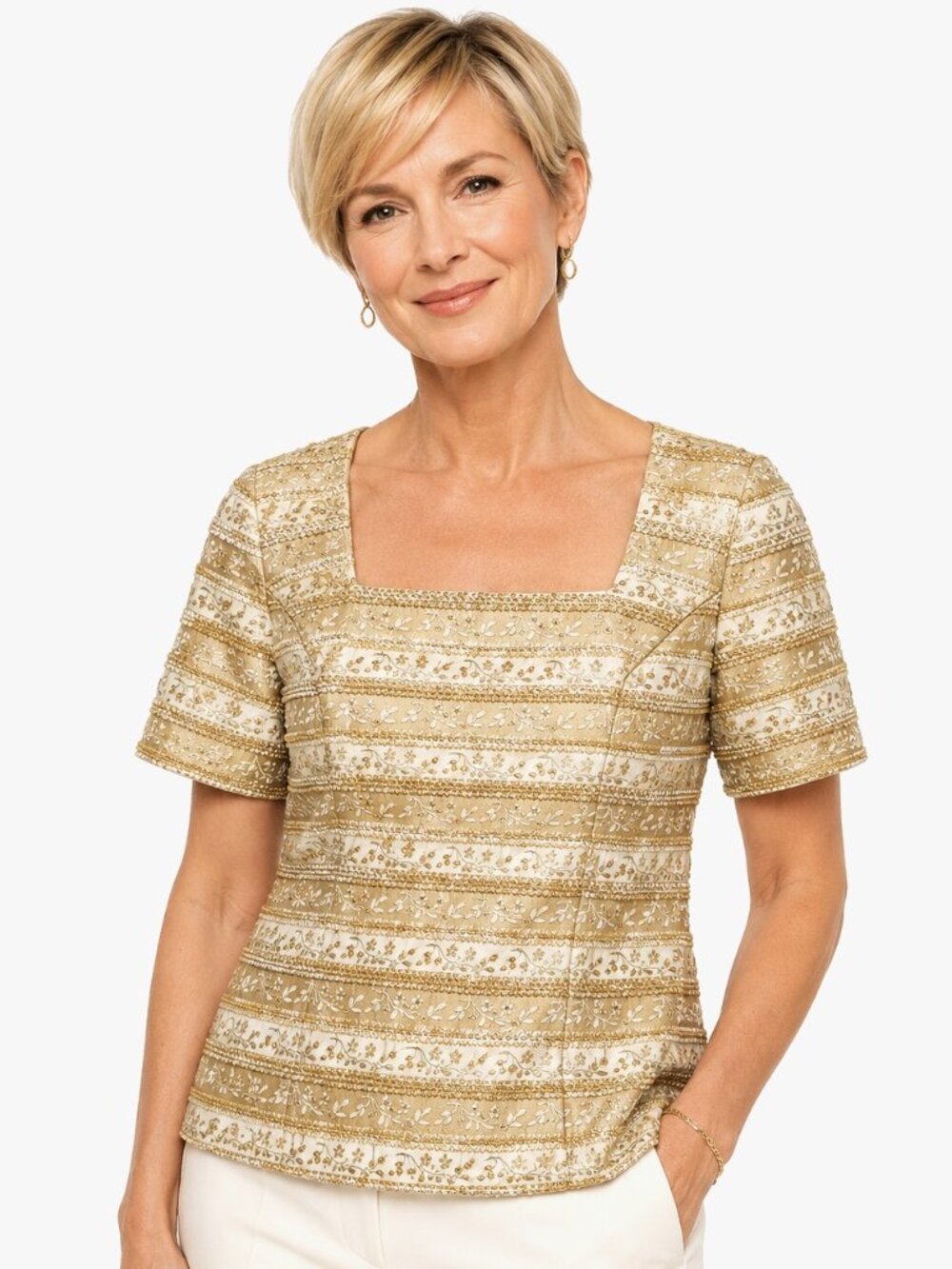 Vintage Marie St. Claire Beaded Embroidered Top